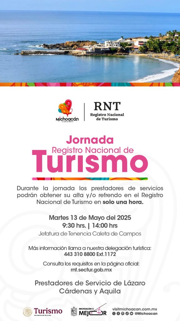 Jornada del Registro Nacional de Turismo llega mañana a Caleta de Campos