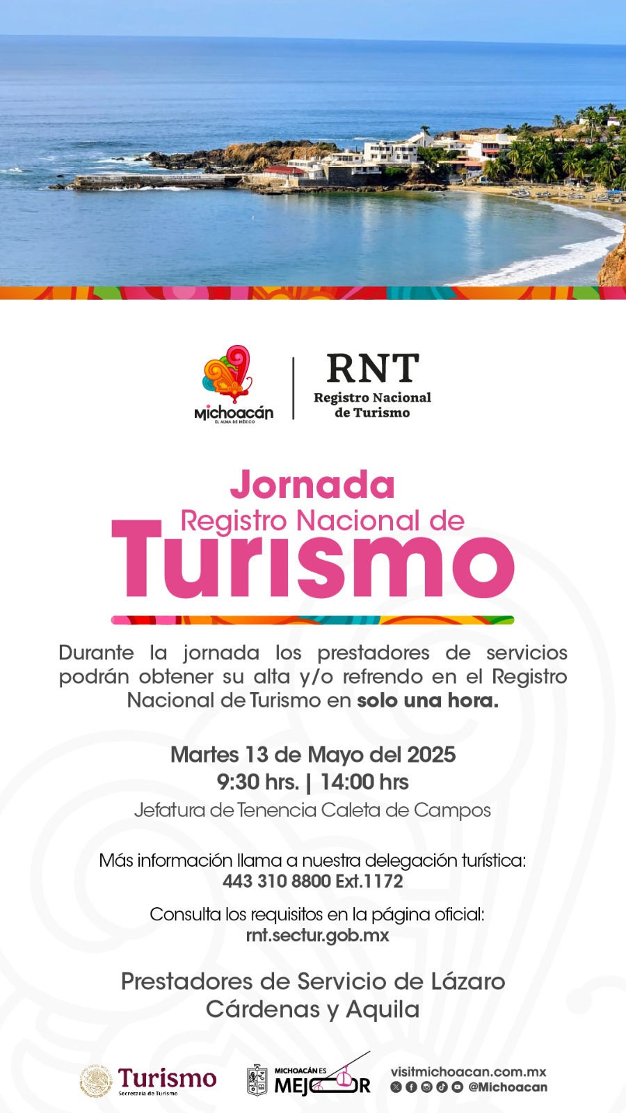Jornada del Registro Nacional de Turismo llega mañana a Caleta de Campos