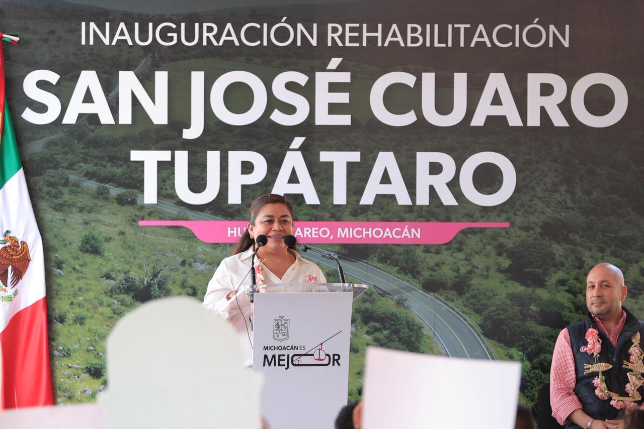 Rehabilitación de carretera en Huandacareo traerá beneficio social; Belinda Irurbide