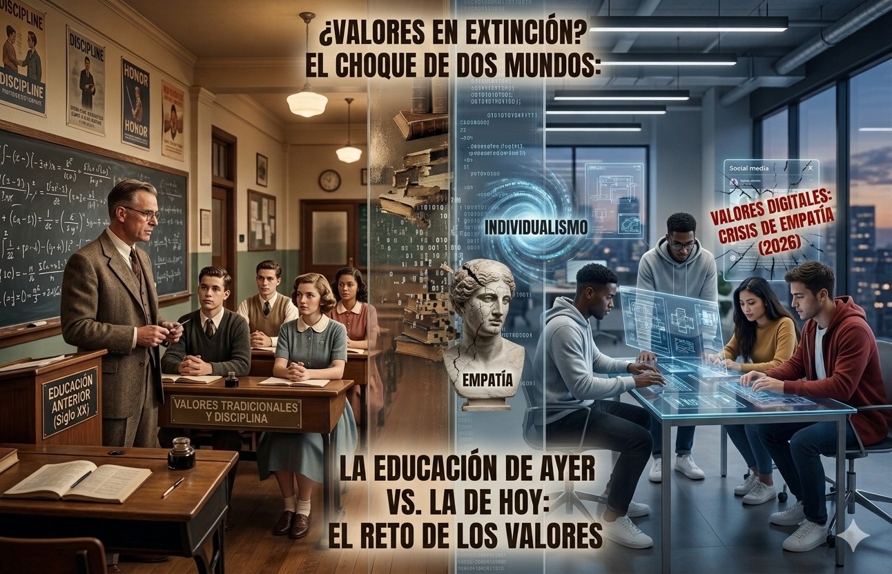¿VALORES EN EXTINCIÓN? El choque de dos mundos: La educación de ayer vs. la de hoy